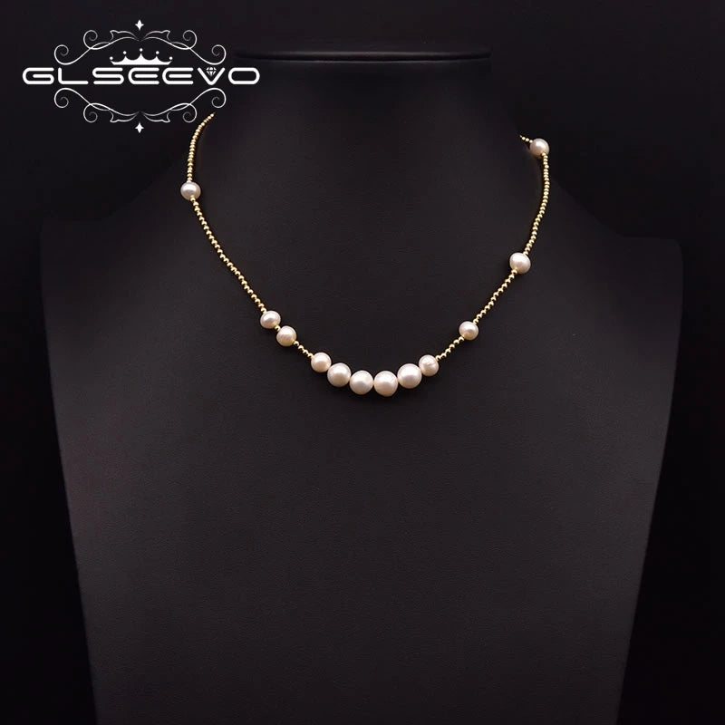 Freshwater Pearl Clavicle Chain Womens Necklace GN0299