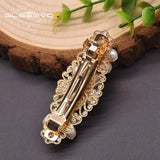 Freshwater Pearl HairPin Head Girl Women Party Coral Powder Embossing
