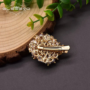 Freshwater Pearl Hairpin Woman Shell Flower Crystal Hair Accessories GH0030