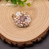 Freshwater Pearl Hairpin Woman Shell Flower Crystal Hair Accessories GH0030
