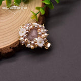Freshwater Pearl Hairpin Woman Shell Flower Crystal Hair Accessories GH0030