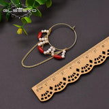 Freshwater Pearl Hoop Earrings Coral Chain GE1010B