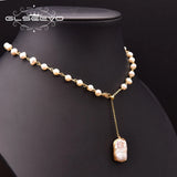 Freshwater Pearl Necklace for Women, Moveable Pearl Pendant Gift