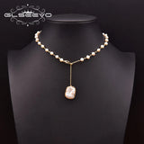 Freshwater Pearl Necklace for Women, Moveable Pearl Pendant Gift