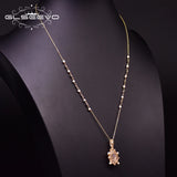 Freshwater Pearl Necklace 925 Silver Pink Crystal Chain GN0187