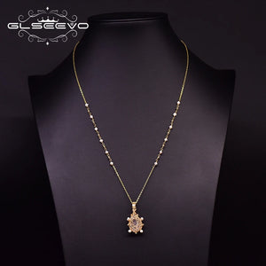 Freshwater Pearl Necklace 925 Silver Pink Crystal Chain GN0187