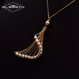 Natural Freshwater Pearl Necklace Pendant Woman Long Necklace Wedding Party Gift