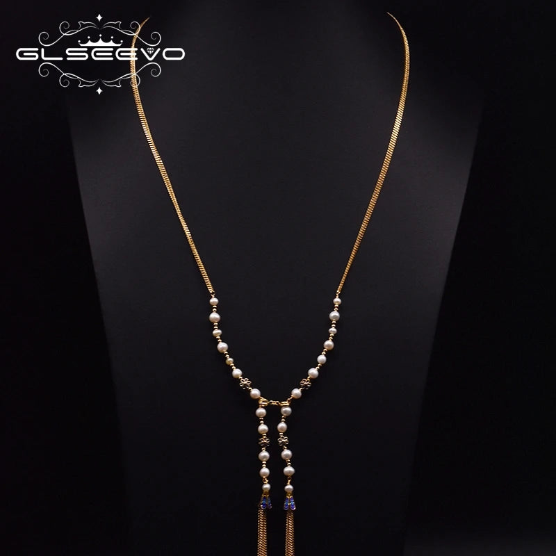 Custom Tassel Style Freshwater Pearl Necklace for Women