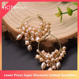 Pink Hoop Earrings Freshwater Pearl Round Jewelry GE0993B