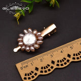 Freshwater Pearl Sun Flower Hairpin Brass Plated Women's Jewelry