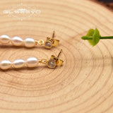 Freshwater Pearl Tassel Earrings Woman Vertical Earrings GE1051