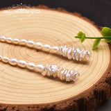 Freshwater Pearl Tassel Earrings Woman Vertical Earrings GE1051