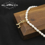 Natural Freshwater Pearls Elk Necklace Women's Fine Jewelry