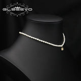 Natural Freshwater Pearls Lock Shape Woman Necklace Korea Wedding Accessories