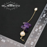 Freshwater Pearls Amethyst Drop Earrings High Jewelry For Woman