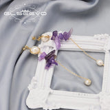 Freshwater Pearls Amethyst Drop Earrings High Jewelry For Woman