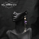 Freshwater Pearls Amethyst Drop Earrings High Jewelry For Woman
