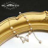 Freshwater Pearls Butterfly Chain Pendant Bracelet Jewelry