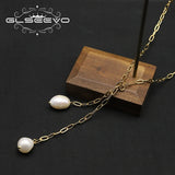 Freshwater Pearls Chain Woman Pendant Necklace Minimalism Romance