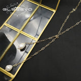 Freshwater Pearls Chain Woman Pendant Necklace Minimalism Romance