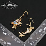 Freshwater Pearls Cloisonne Asymmetry Earrings GE1285