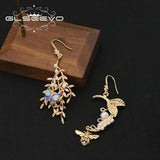 Freshwater Pearls Cloisonne Asymmetry Earrings GE1285