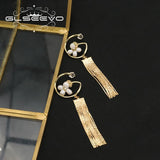 Freshwater Pearl Flowers Tassel Women's Earrings