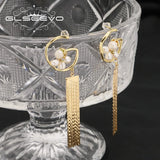 Freshwater Pearl Flowers Tassel Women's Earrings