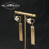 Freshwater Pearl Flowers Tassel Women's Earrings