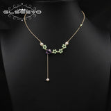 Freshwater Pearl Green Crystal Pendant Necklace Wedding Jewelry
