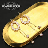 Freshwater Pearls Long Chain Drop Earrings Elegant Art Jewelry