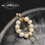 Freshwater Pearls Long Chain Drop Earrings Elegant Art Jewelry