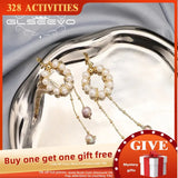 Freshwater Pearls Long Chain Drop Earrings Elegant Art Jewelry