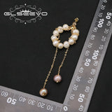 Freshwater Pearls Long Chain Drop Earrings Elegant Art Jewelry