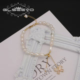 Freshwater Pearls Long Pendant Bracelet Butterfly Retro Jewelry