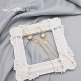 Freshwater Pearl Long Chain Tassel Drop Earrings Retro Elegance Jewelry