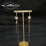 Freshwater Pearl Long Chain Tassel Drop Earrings Retro Elegance Jewelry