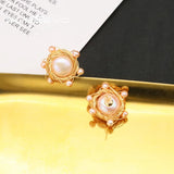 Funny Pink Pearl Stud Earrings for Women Art Jewelry
