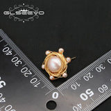 Funny Pink Pearl Stud Earrings for Women Art Jewelry