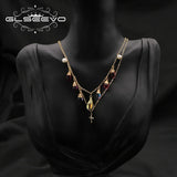 Freshwater Pearls Colorful Crystals Double Chain Necklace