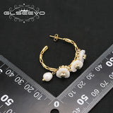 Yellow Roses Freshwater Pearl Earrings Exaggeration Style GE127