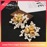 Freshwater Pearls Yellow Roses Earrings for Women