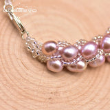 Natural Purple Pearl Bracelet Crystal Jewelry GB0204C