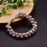 Natural Purple Pearl Bracelet Crystal Jewelry GB0204C