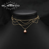 Freshwater Purple Pink Pearls Tassel Necklace for Women
