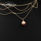Freshwater Purple Pink Pearls Tassel Necklace for Women