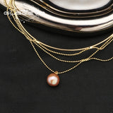 Freshwater Purple Pink Pearls Tassel Necklace for Women