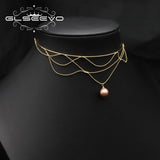 Freshwater Purple Pink Pearls Tassel Necklace for Women