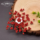 Natural Shell Brooch Coral Flower Shape Jewelry GO0376