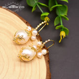 Natural Freshwater Pearl Earrings Wedding Party Accessories GE0774